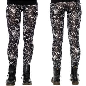 Folter Goth Witchy Geometrical Skull Black and White Ritual Leggings XL